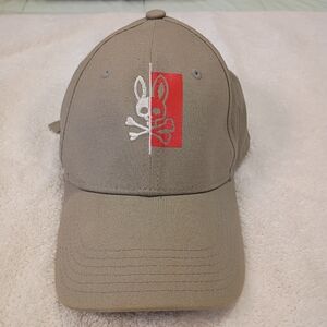 Psycho Bunny Dovedale One Size Khaki Embroidered Two-tones Logo Baseball Cap
